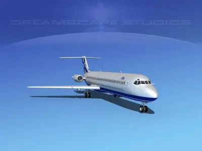 Douglas DC-9-40 Jet Blue 3D model