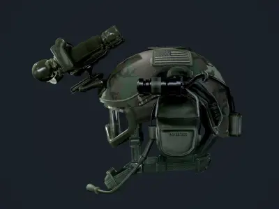 Military Helmet Game Ready Low-poly 3D model