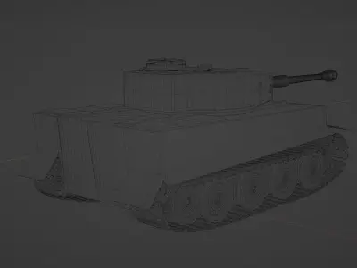 Tiger 1 Tank Low-poly 3D model