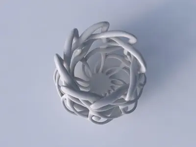 Bowl cylindrical with interlacing lattice wide middle 2 3D model