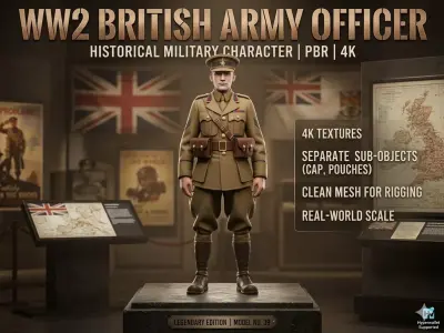 WW2 British Military Officer 3D model