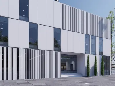 gallery building Low-poly 3D model