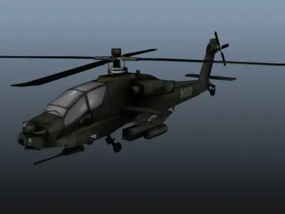 Apache helicopter - helicopter Low-poly 3D model