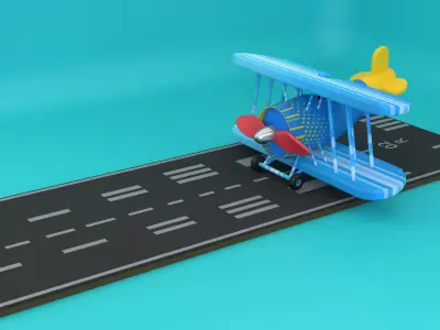Cute Toy Plane 3D model