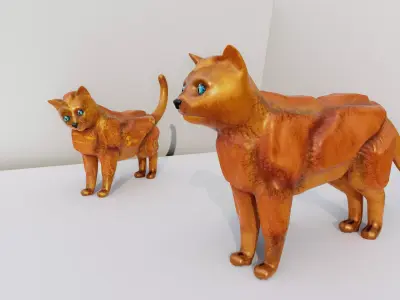 Sci Fi Robot Iron Cat Low-poly 3D model