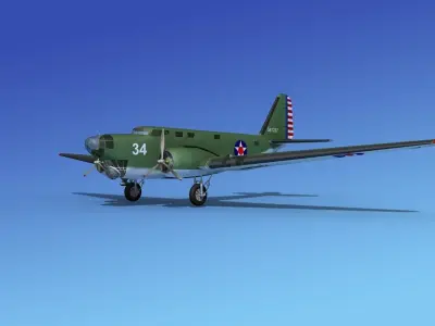 Douglas B-18A Bolo V03 3D model
