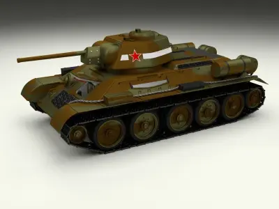 T34 76 with Interior Camo 3D model
