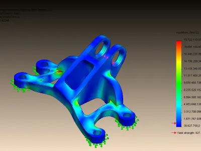 GE jet engine bracket challenge New Design - V2 Free 3D model