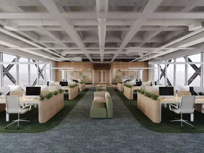 Contemporary Office Space 3D Model 3D model