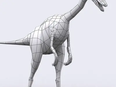 3DRT - Dinosaurs - Compsognathus Low-poly 3D model