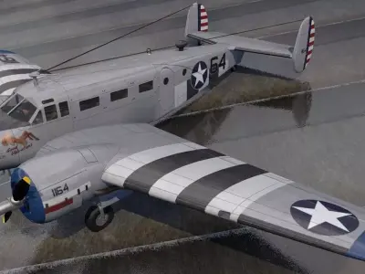 Beechcraft Model-18 C-45 Expeditor 3D model