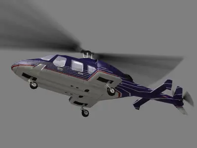 Bell 222 V2 Helicopter Low-poly 3D model
