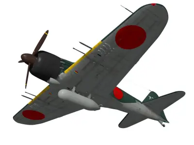 A6M5c Zero fighter Type 52 hei 3D model