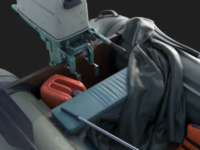 Inflatable boat 3D model