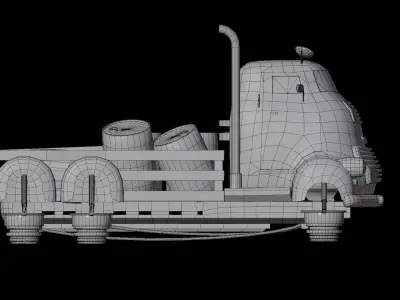 Flying jet truck Free low-poly 3D model