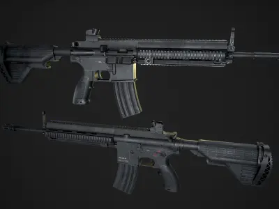M416 Realistic Assault Rifle 3D model