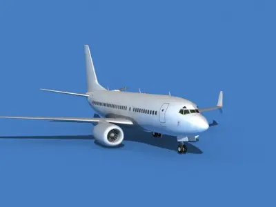 Boeing 737 MAX 7 Unmarked 3 3D model