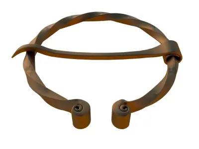 Blued ancient circular brooch 3D model 3D model