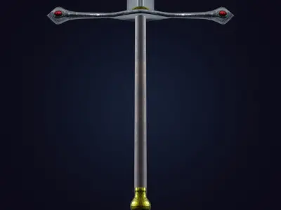 Zweihander sword Low-poly 3D model