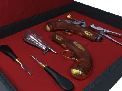 Weapon set of Philadelphia Deringer 3D model
