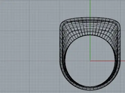 Anello bombato da rete di curve Free 3D model