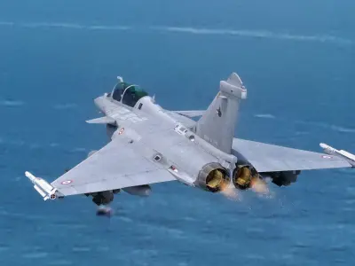 Dassault Rafale B - Rigged - High Resolution Cocpit Low-poly 3D model