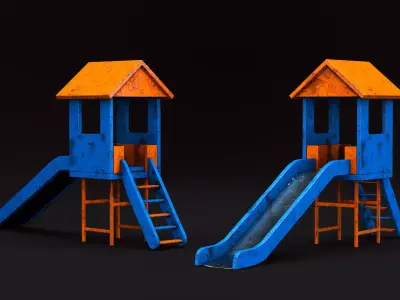 Children Playground Slide Low-poly 3D model