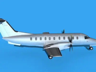 Embraer EMB120 Unmarked White 3D model