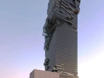 Revit Skyscraper Design for Mixed Use 3D model