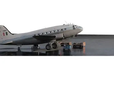 CURTISS C-46 COMMANDO 1960s 3D model