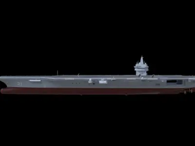 Next-generation nuclear-powered concept aircraft carrier 3D model