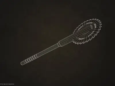 Post Apocalyptic melee weapon Low-poly 3D model get