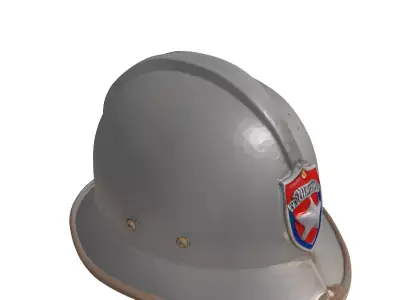 WWII Dented Steel Helmet 3D model