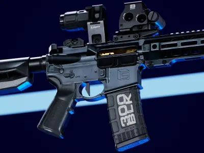 SAI GRY SBR 300 BLK Modular Rifle 3 in 1 Low-poly 3D model