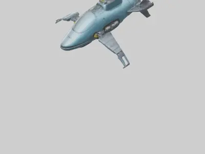 Robot version of a submarine model Low-poly 3D model