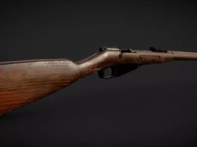 Mosin Nagant M91 Low-poly 3D model