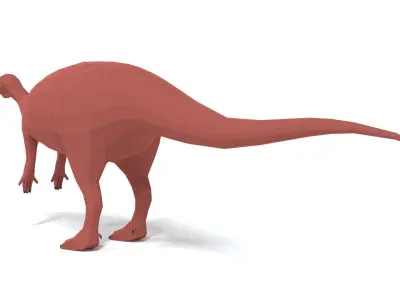 Low Poly Cartoon Camptosaurus Dinosaur Low-poly 3D model