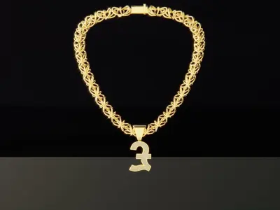 British Pound Chain Low-poly 3D model