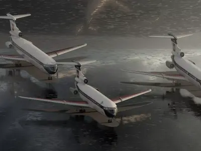 Hawker Siddeley TRIDENT 1C and 2E and 3B 3D model