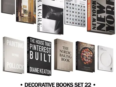 213 decorative books set 22 gold collection PART 3 3D model