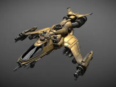 10Assault-craft spaceship 3D model