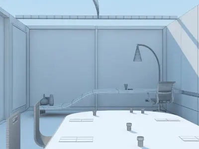 Office scene Max 2011 2010 3D model