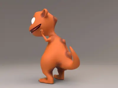 Cartoon rigged dragon Low-poly 3D model