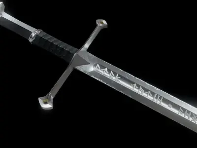 Narsil or Anduril sword LowPoly Low-poly 3D model
