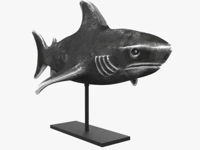 Shark figurine on stand 3D model