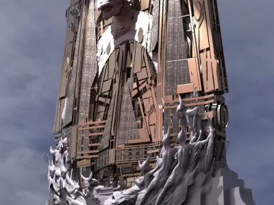 Wizard Dragon Emperor Tower Ruin 7  3D model