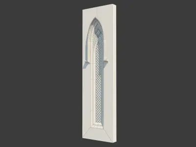 Medieval Gothic Window 01 3D model