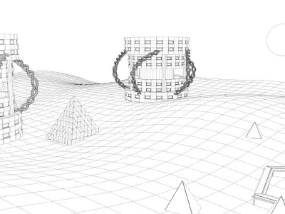 sci-fi desert Free low-poly 3D model