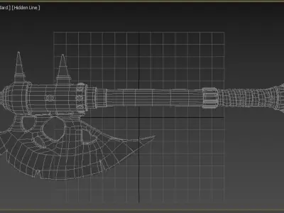 Fighting ax Low-poly 3D model
