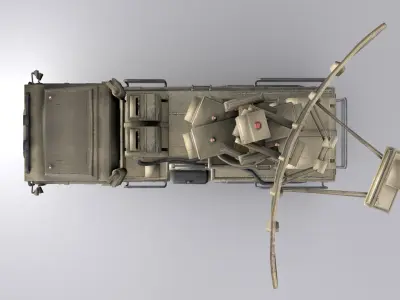 Military Radar Truck Low-poly 3D model